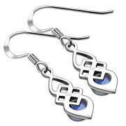 Synthetic Azure Opal Celtic Silver Earrings Set - e309